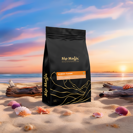 Arabian Sunset (70% Arabica AA 30% Robusta A) Smooth, golden-hour coffee.